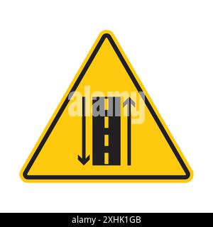 Two way traffic sign Black line art vector in black and white outline set collection sign Stock Vector