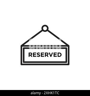 Reserved icon Black line art vector in black and white outline set collection sign Stock Vector