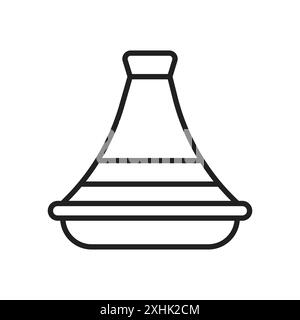 Tajine Icon Black line art vector in black and white outline set collection sign Stock Vector