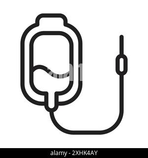 Blood transfusion icon Black line art vector in black and white outline set collection sign Stock Vector