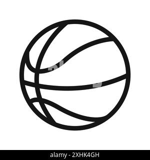 Basketball icon Black line art vector in black and white outline set collection sign Stock Vector