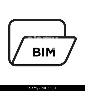 Bim icon Black line art vector in black and white outline set collection sign Stock Vector