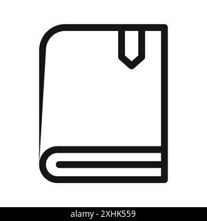 Bookmark icon Black line art vector in black and white outline set ...