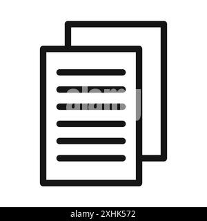 Copy icon Black line art vector in black and white outline set collection sign Stock Vector