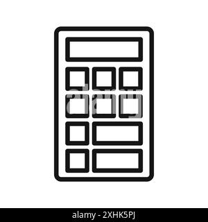 Calculator icon Black line art vector in black and white outline set collection sign Stock Vector