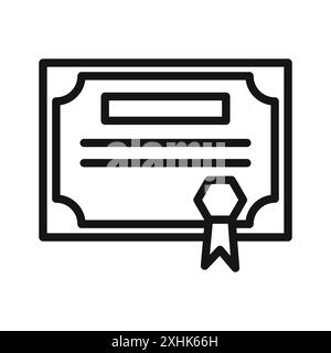 Diploma icon Black line art vector in black and white outline set collection sign Stock Vector