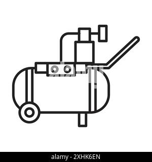 Compressor icon Black line art vector in black and white outline set ...