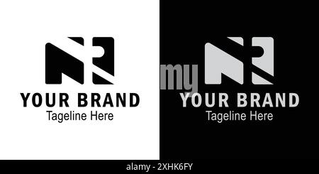 Abstract letter NR 2 logo. initials letter logo concept. creative logo professional. simple design editable Stock Vector