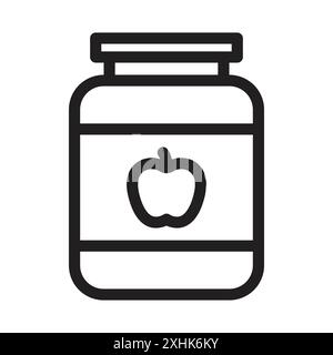 Jam icon Black line art vector in black and white outline set collection sign Stock Vector