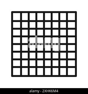 Grid icon Black line art vector in black and white outline set collection sign Stock Vector