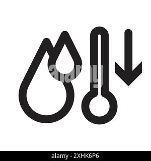 Humidity icon Black line art vector in black and white outline set collection sign Stock Vector