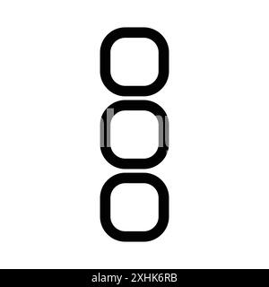 Menu dots icon Black line art vector in black and white outline set collection sign Stock Vector