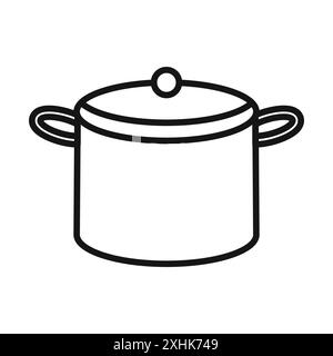 Pot icon Black line art vector in black and white outline set collection sign Stock Vector