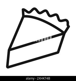 Pie icon Black line art vector in black and white outline set collection sign Stock Vector