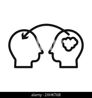 Share thoughts icon Black line art vector in black and white outline set collection sign Stock Vector
