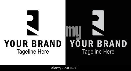 Abstract letter R logo forms the number 2. initials letter logo concept. creative logo professional. simple design editable Stock Vector