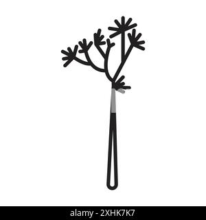 Joshua tree icon Black line art vector in black and white outline set collection sign Stock Vector