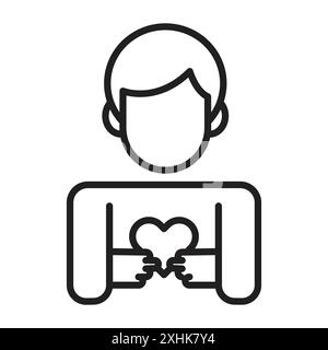 Self expression icon Black line art vector in black and white outline set collection sign Stock Vector