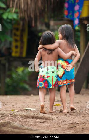 Lifestyle in an Embera village, Panama Stock Photo