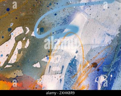 multicolor oil paint textures on canvas. acrylic hand painted background. Stock Photo