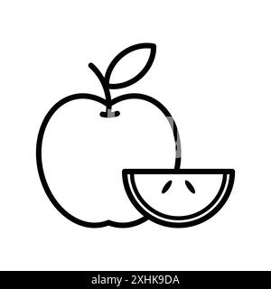 apple fruit icon vector design template in white background Stock Vector