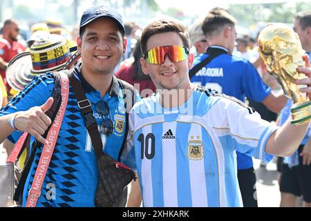 14th July 2024: Miami Gardens, Florida, USA: fans of Argentina, Copa America Finals match between Columbia and Argentina at Hard Rock Stadium in Miami Gardens, Fla. Stock Photo