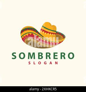 Sombrero hat logo simple mexican festival hat design template illustration Stock Vector