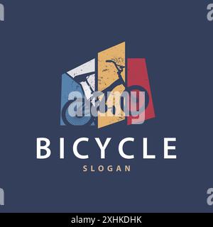 Bicycle logo design bicycle sport club simple vintage black silhouette template illustration Stock Vector