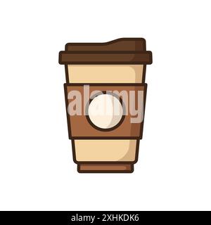 disposable paper coffee cup icon vector design template Stock Vector