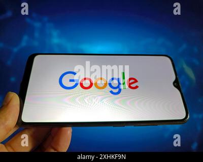 SUQIAN, CHINA - JULY 15, 2024 - Illustration Google nearing $23 billion acquisition of cybersecurity startup Wiz, in Suqian, Jiangsu province, China, Stock Photo