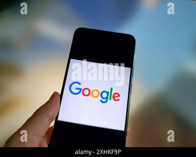 SUQIAN, CHINA - JULY 15, 2024 - Illustration Google nearing $23 billion acquisition of cybersecurity startup Wiz, in Suqian, Jiangsu province, China, Stock Photo