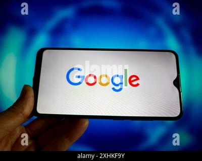 SUQIAN, CHINA - JULY 15, 2024 - Illustration Google nearing $23 billion acquisition of cybersecurity startup Wiz, in Suqian, Jiangsu province, China, Stock Photo