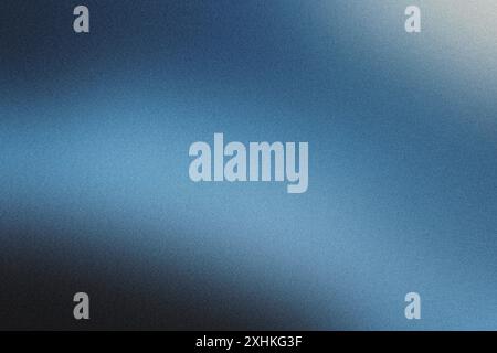 Light blue metallic wallpaper with textured grain and a gradient fading to black at an angle Stock Photo
