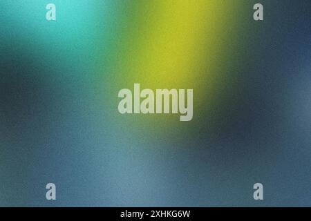 Abstract blurred gradient mesh background in blue and yellow tones with grain texture Stock Photo