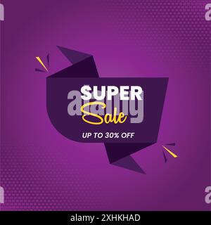 Super Sale. sale banner with text Super Sale. Design elements for sale, discount. Vector Illustration Stock Vector