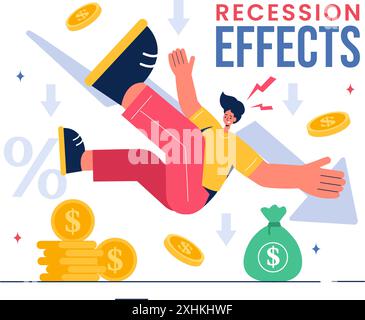 Impact of inflation on decline in income vector illustration. Cartoon ...