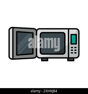 microwave icon vector design template in white background Stock Vector