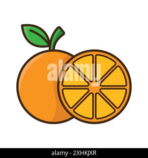 orange fruit icon vector design template in white background Stock Vector