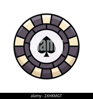 poker chip icon vector design template in white background Stock Vector