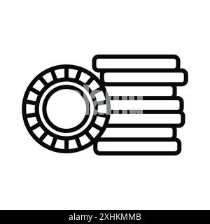 poker chip icon vector design template in white background Stock Vector