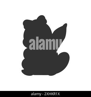 Black silhouette. Vector illustration isolated on white background. Design element. Template for your design, books, stickers, posters, cards, child c Stock Vector