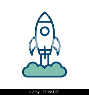 rocket icon vector design template in white background Stock Vector