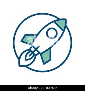 rocket icon vector design template in white background Stock Vector