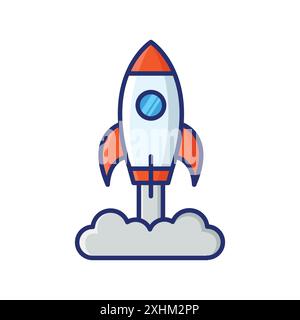 rocket icon vector design template in white background Stock Vector