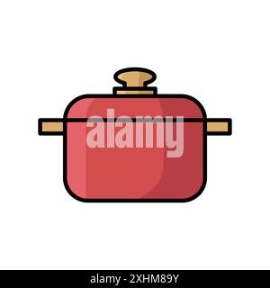 sauce pan icon vector design template in white background Stock Vector