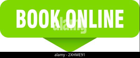 book online sticker. book online sign on transparent background. rectangular button Stock Vector