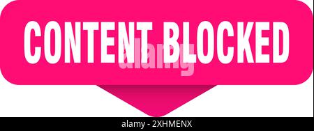 content blocked sticker. content blocked sign on transparent background. rectangular button Stock Vector