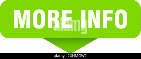 more info sticker. more info sign on transparent background. rectangular button Stock Vector