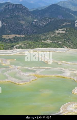 Beautiful landscape and pond in Hierve el Agua, Oaxaca state, Mexico Stock Photo