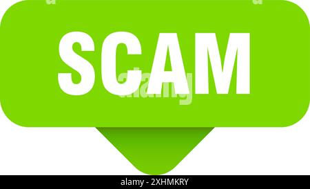 scam sticker. scam sign on transparent background. rectangular button Stock Vector